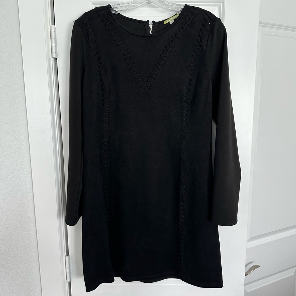 Gianni Bini black long sleeve body con dress
